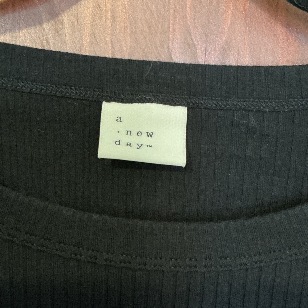 a new day Black Long Sleeve Ribbed Shirt with Side Tie - Picture 2 of 5